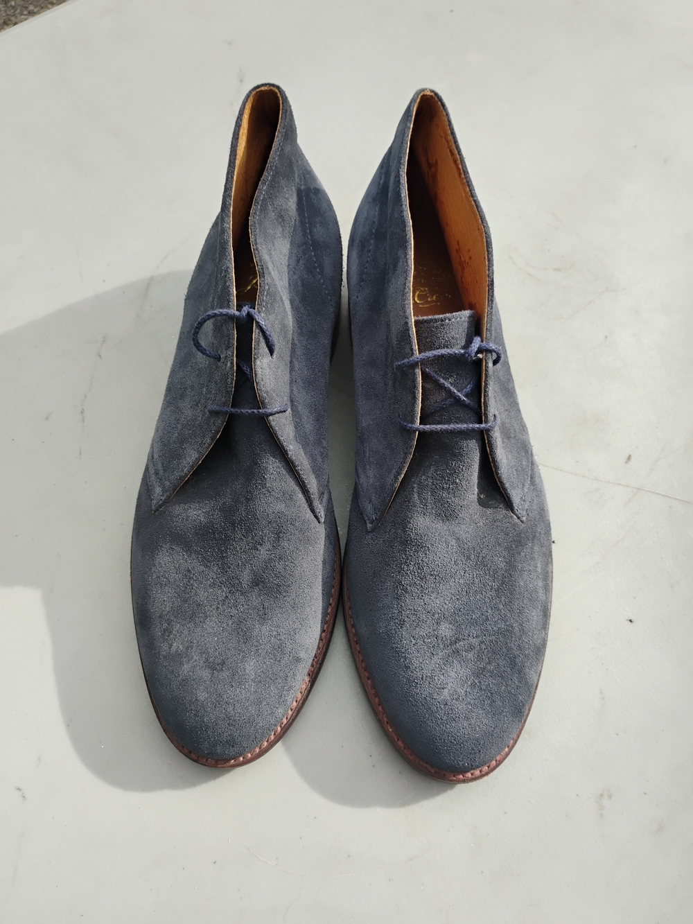 Men's Blue Suede Full Leather Chukka Boots